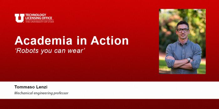 Red decorative "Academia in Action" series graphic
