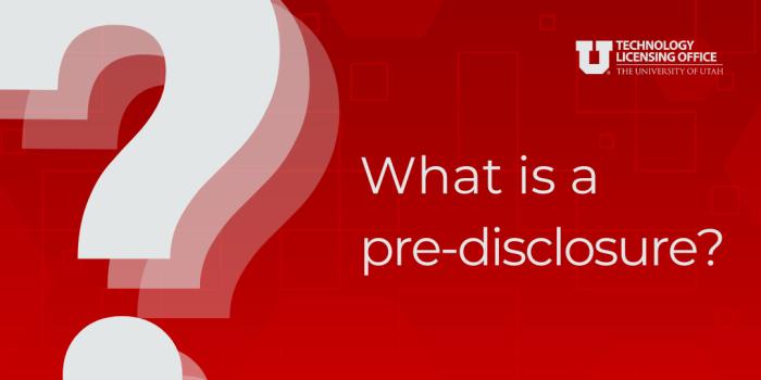 Red decorative graphic with text "What is a pre-disclosure?"